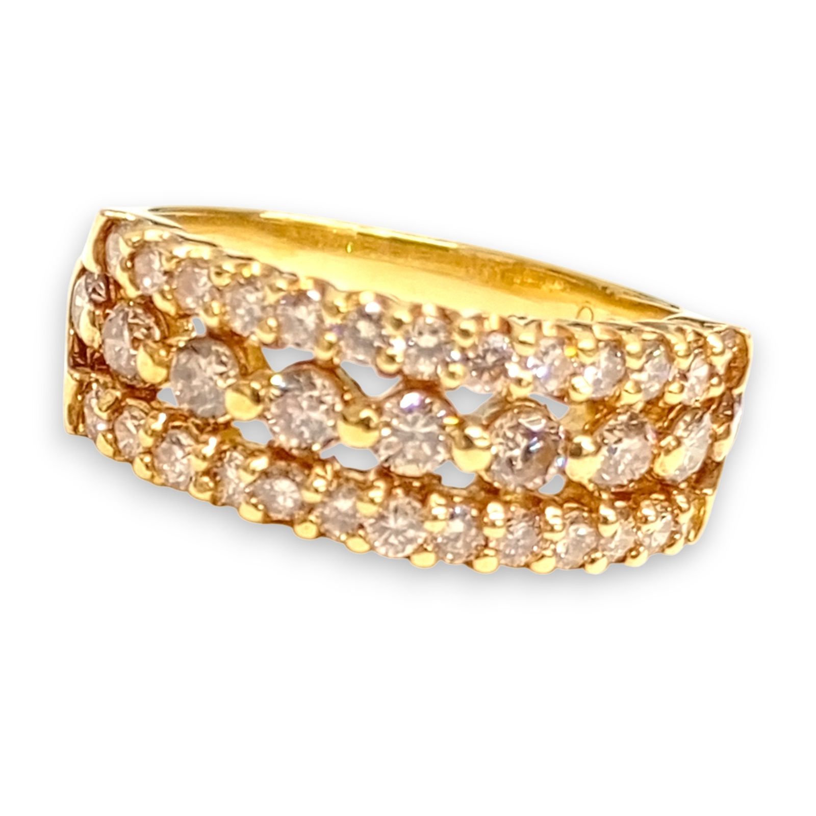 K18 リング メレブラウンD1.00ct 4.3g 10号 ダイヤ ダイヤモンド ゴールド GOLD 指輪 メレD JA-25279