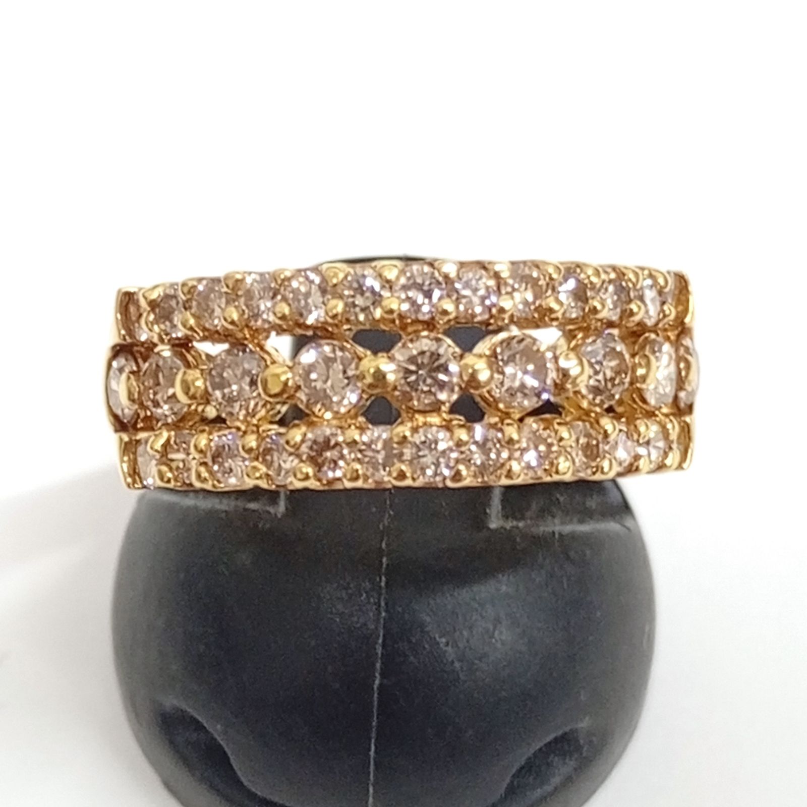 K 18 リング メレブラウンD 1.00 ct 4.3 g 10号 ダイヤ ダイヤモンド ゴールド GOLD 指輪 メレD JA-25279