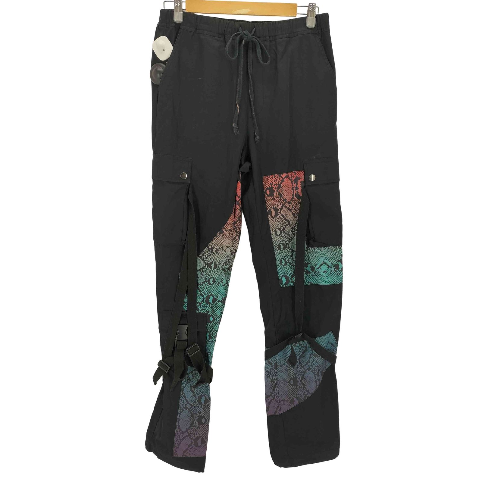 ユーズドフルギ 古着 ROGIC パイソン柄 切替ナイロンボンテージパンツ メンズ JPN S