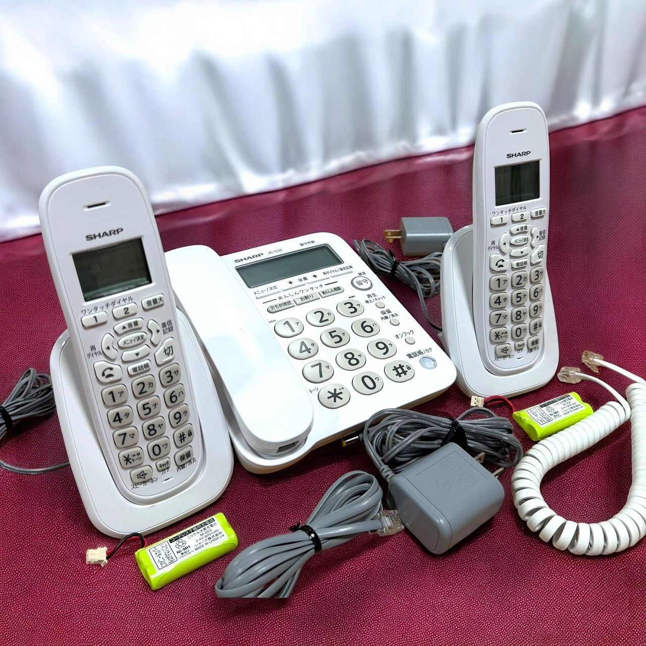 SHARP シャープ JD G 32 CW ホワイト コードレス 電話機 子機2台