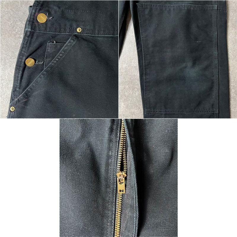 90s USA製 Carhartt ダブルニー ダック オーバーオール パンツ 36 32