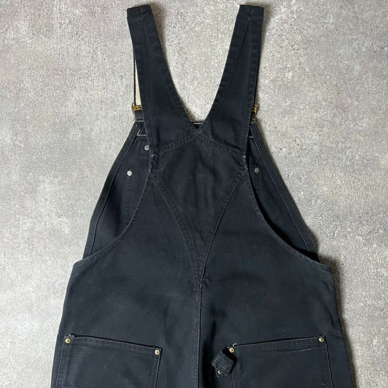 90s USA製 Carhartt ダブルニー ダック オーバーオール パンツ 36 32