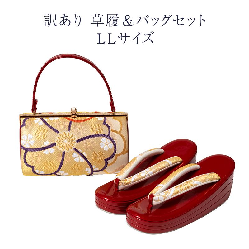 草履-バックセット LLサイズ レディース 女物 メーカー処分品 大きいサイズ