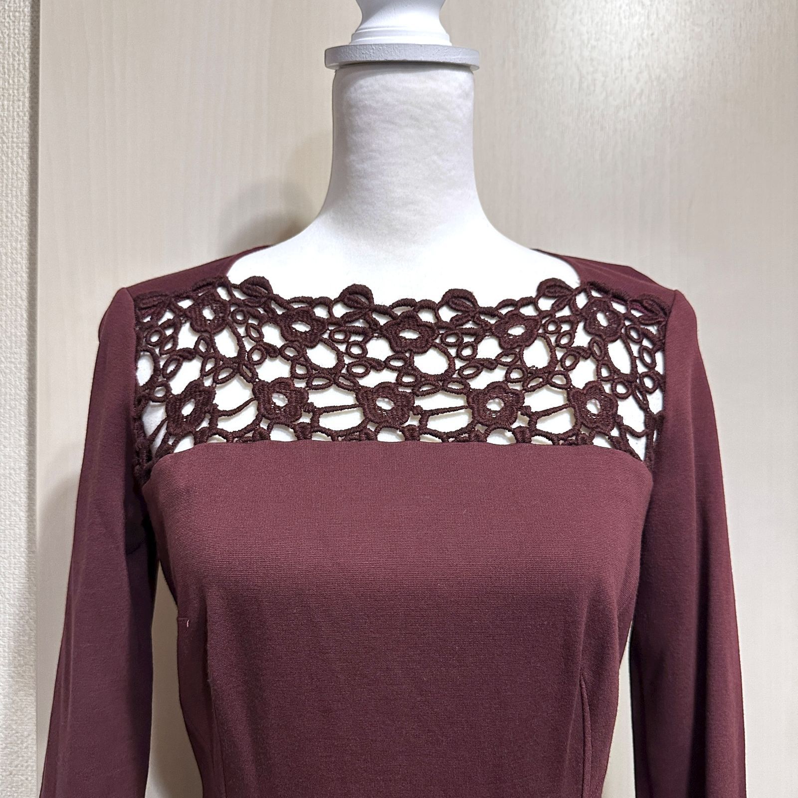 PAOLA FRANI ワンピース PAOLA FRANI ワンピース ボルドー サイズ42 HR0436 - メルカリ