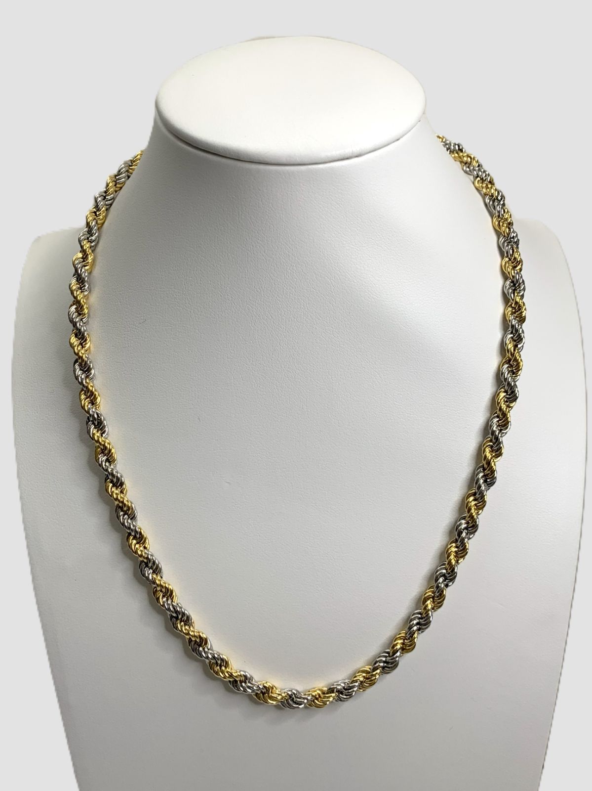  K 18 Pt 850 ネックレス コンビ ロープ 45 cm 4 g ネックレス アクセサリー