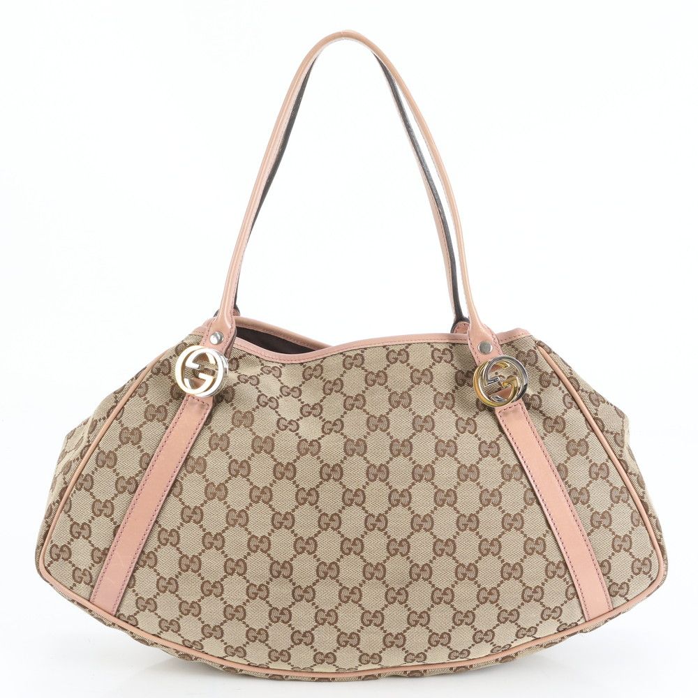 グッチ GG ツインズ レザー キャンバス トート バッグ 肩掛け ショルダー 232963 ベージュ レディース EUE CY22-3