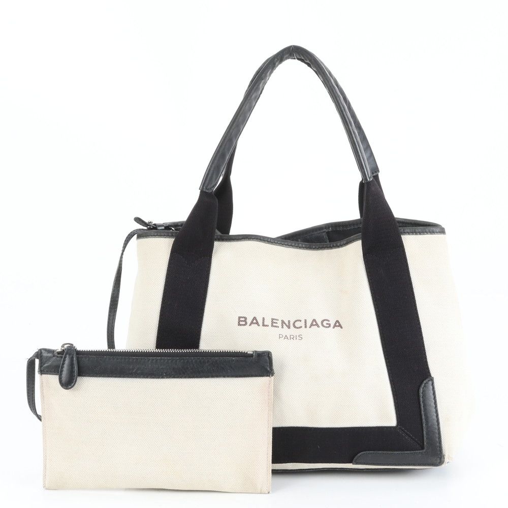 バレンシアガ ポーチ付 ネイビー カバ S 339933 レザー トート バッグ 肩掛け ショルダー ブラック 黒 レディース RCE CY33-6