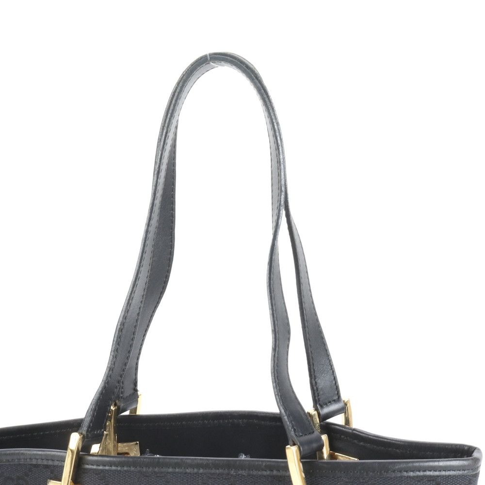 グッチ GG キャンバス レザー トート バッグ 肩掛け ショルダー 002-1099 ブラック 黒 ゴールド 金具 レディース EUE CY21-9