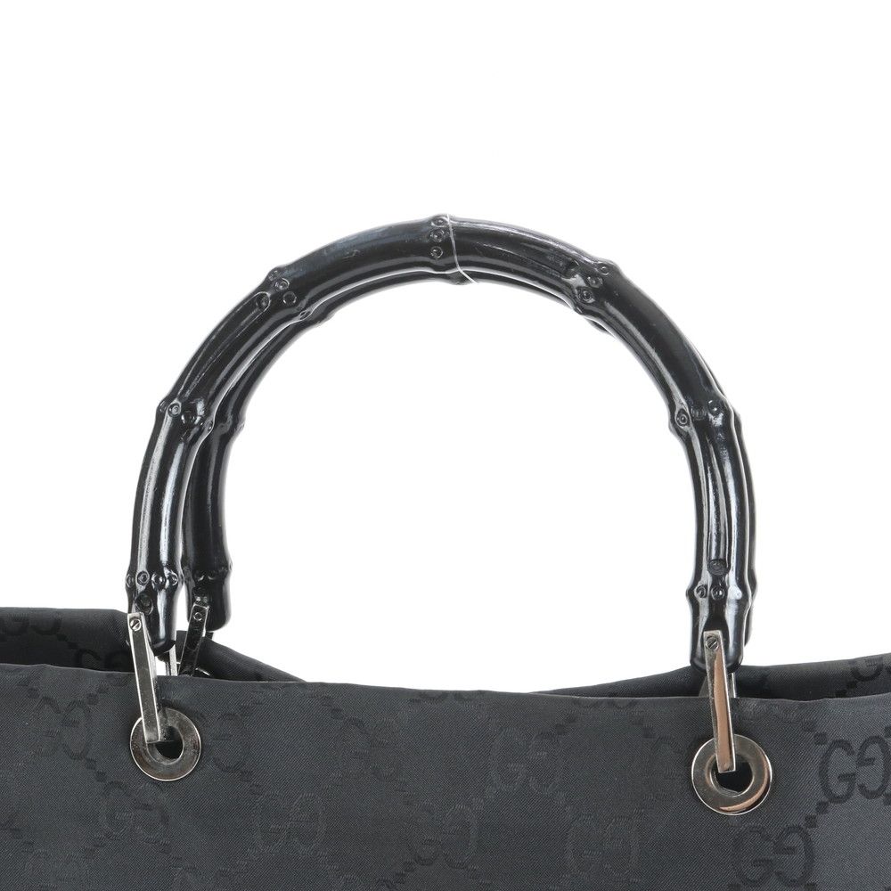 グッチ バンブー GG キャンバス 002 1010 レザー トート バッグ 肩掛け ショルダー ハンド ブラック 黒 レディース RCE CY33-9
