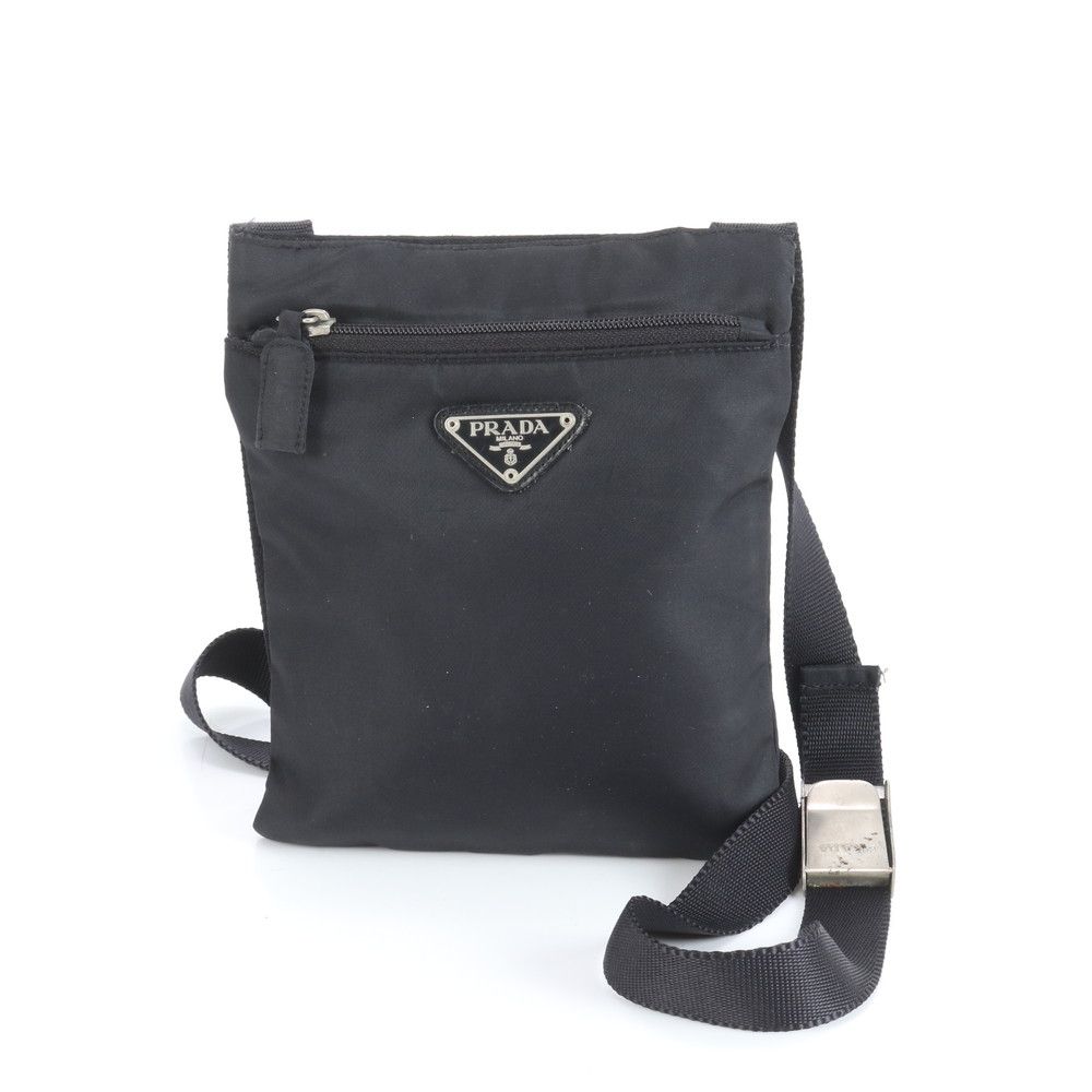 極美品 プラダ テスート ナイロン 三角 トライアングル ロゴ