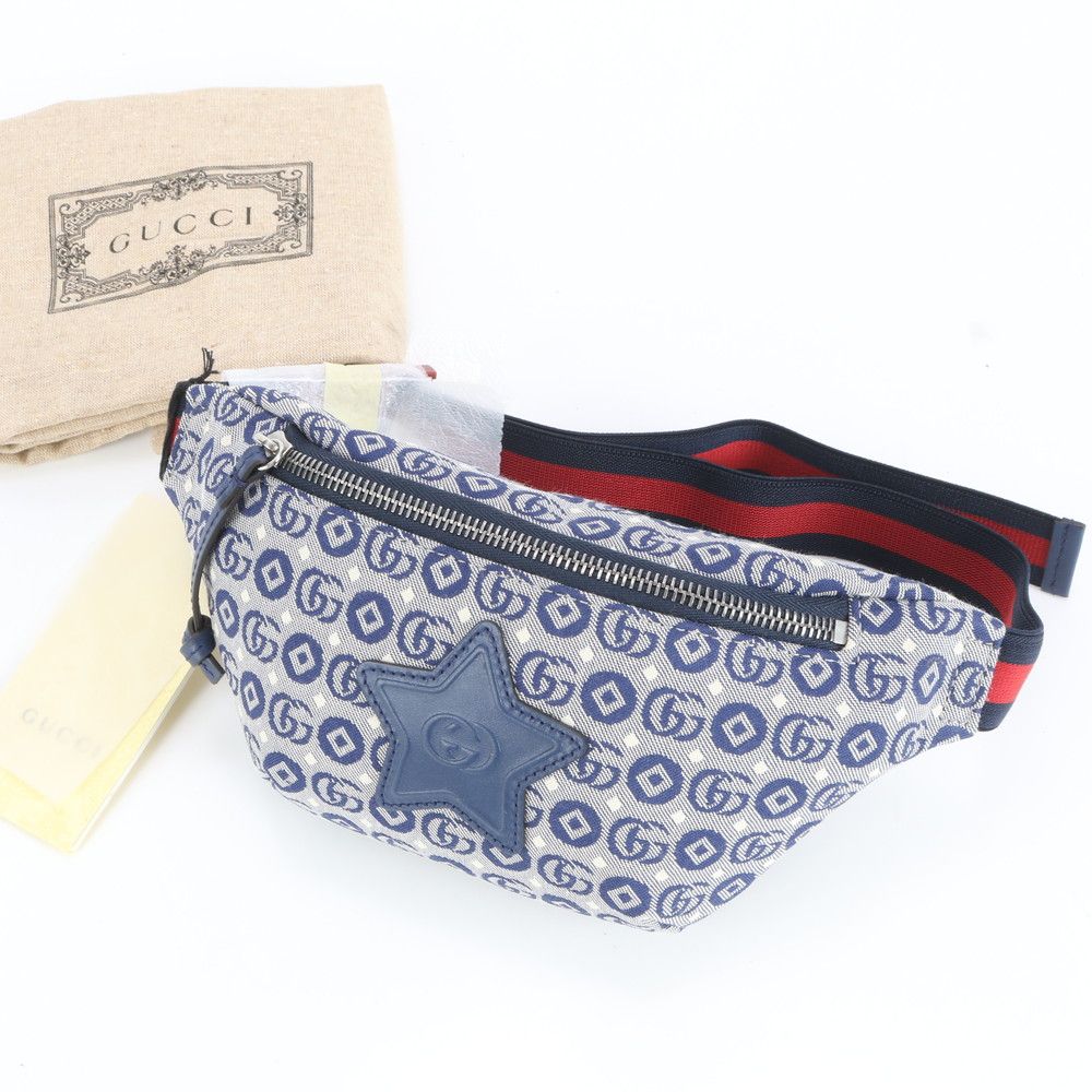 グッチ GG スター 502095 レザー 2WAY ボディバッグ 斜め掛け ボディ ウエストポーチ ショルダー レディース EUE CY21-3