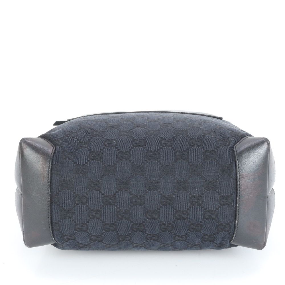 美品 グッチ GG キャンバス レザー トート バッグ 肩掛け ショルダー