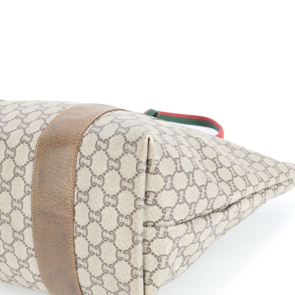  ヴィンテージ グッチ シェリー ライン GG プラス レザー トート バッグ 肩掛け ショルダー A 4 レディース ECE CY 28-10 トートバッグ バッグ