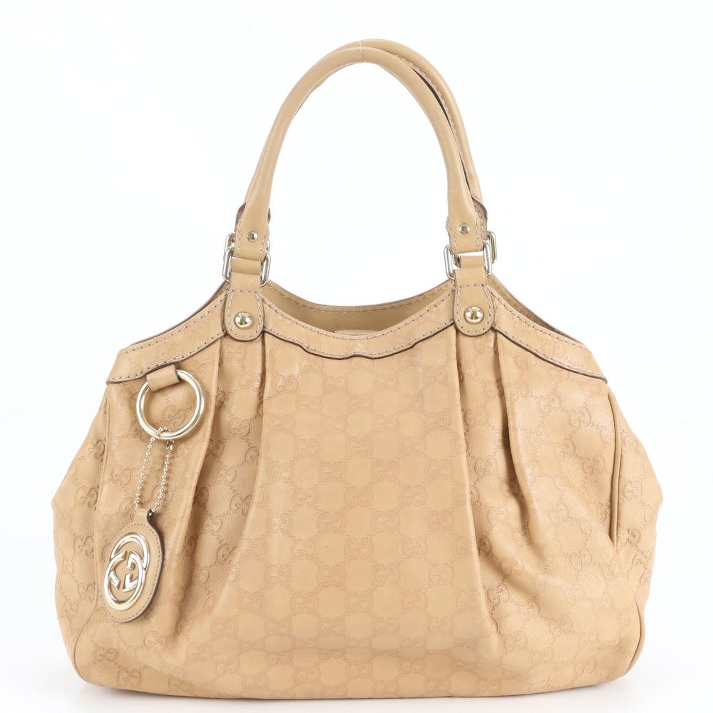 グッチ グッチシマ スーキー レザー トート バッグ 肩掛け ショルダー 211944 ブラウン ゴールド レディース CCＥ CY26-5