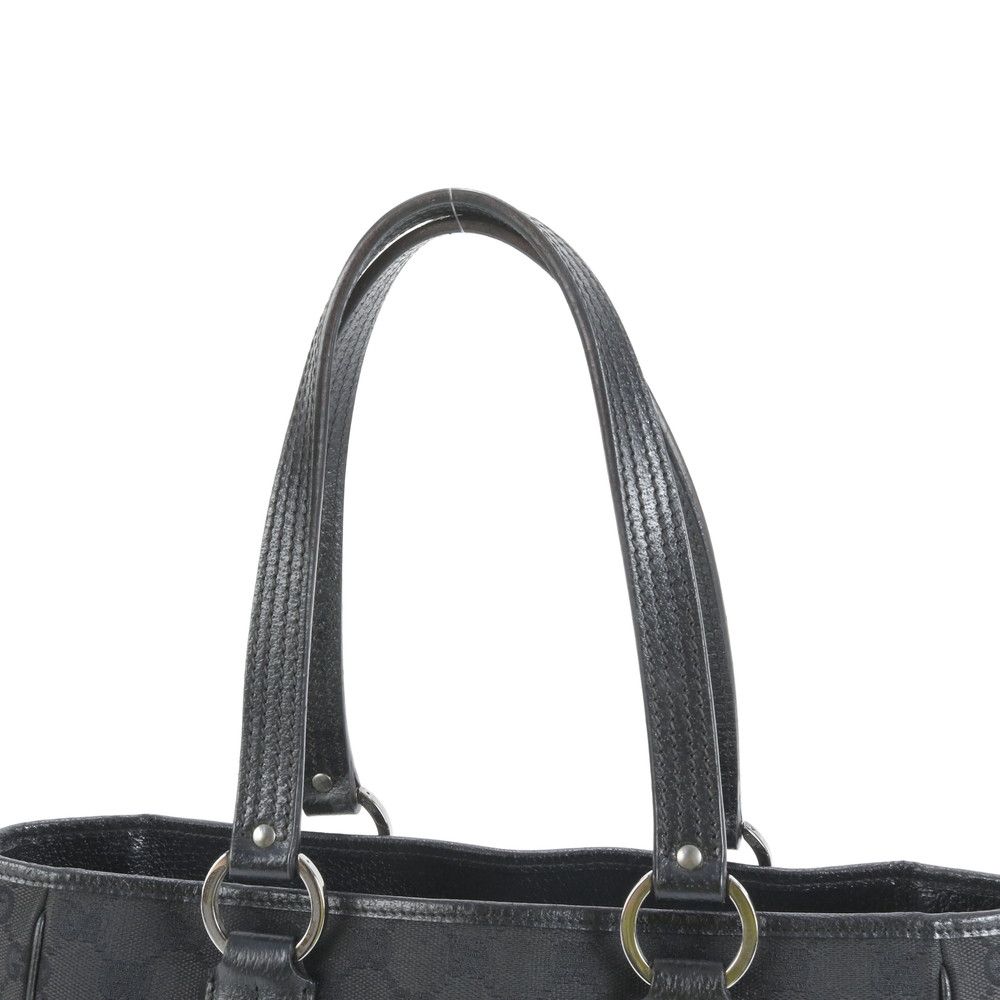 グッチ GG キャンバス レザー トート バッグ 肩掛け ショルダー 113019 ブラック 黒 本革 レディース ECE CY30-4