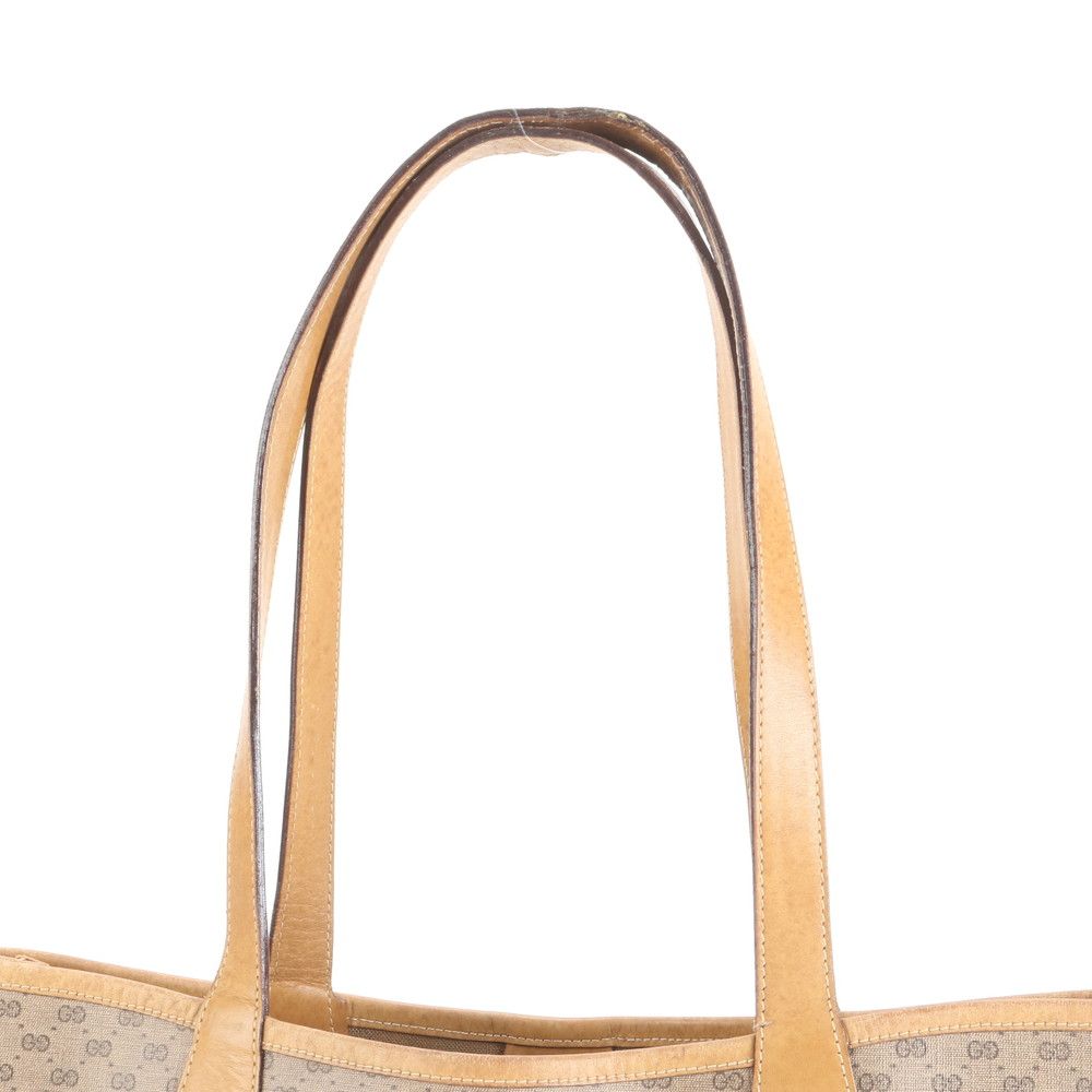 ヴィンテージ グッチ マイクロ GG シェリー ライン 002-904 レザー トート バッグ 肩掛け A4 レディース RCＥ CY33-1