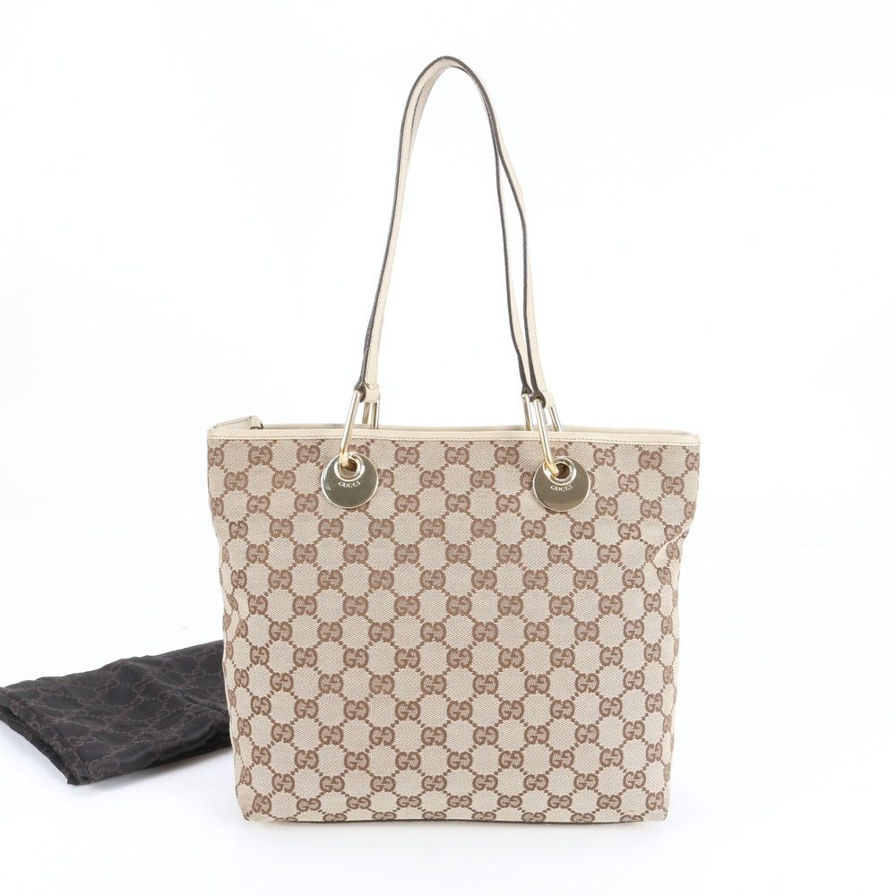 グッチ GG キャンバス エクリプス レザー トート バッグ 肩掛け ショルダー 139552 レディース ERE CY22-10