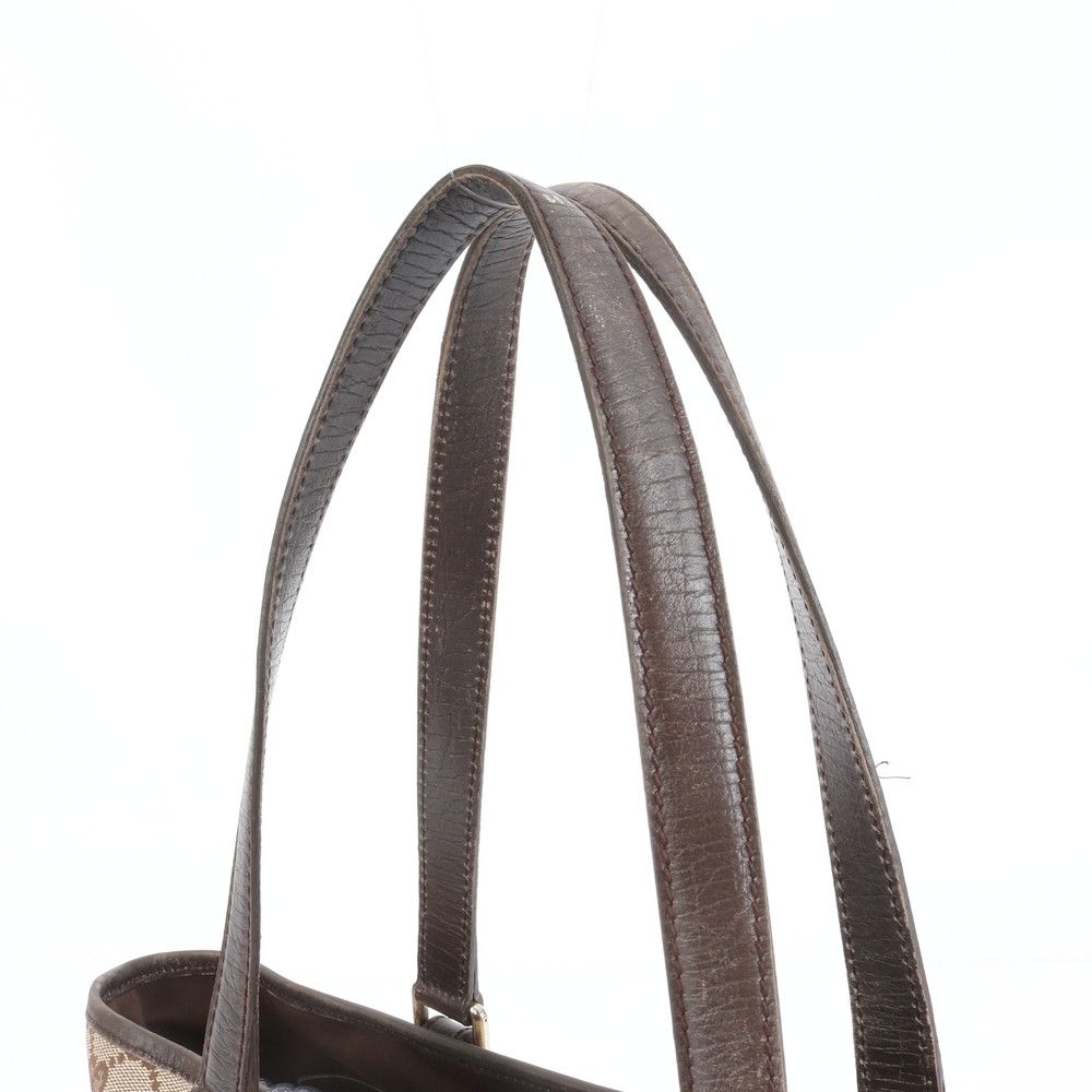 グッチ チャーム付 GG キャンバス シェリー ライン レザー トート バッグ 肩掛け ショルダー 137396 レディース ERE CY24-2