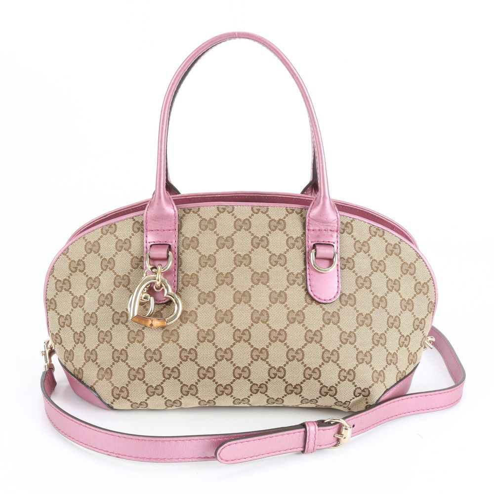 グッチ GG キャンバス ハートビット レザー 2WAY トート バッグ 斜め掛け クロスボディ トート 269955 レディース ERE CY23-8