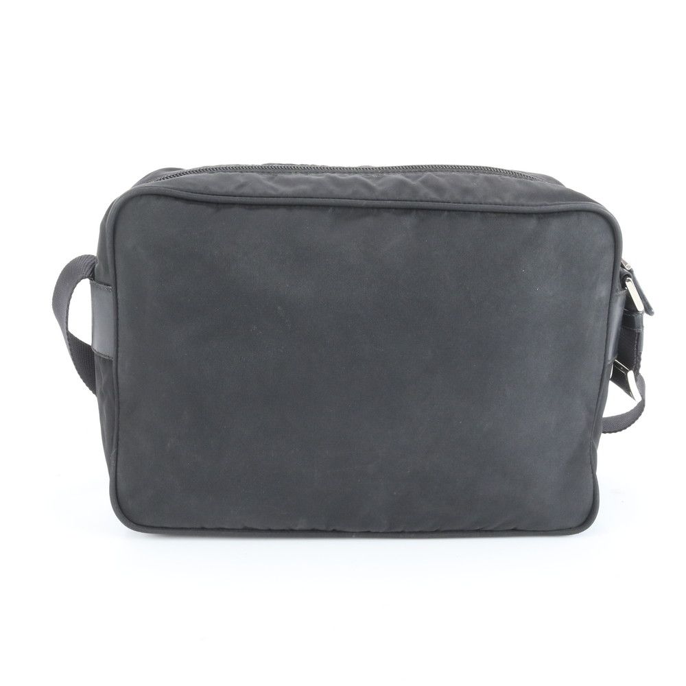 美品 プラダ テスート ナイロン 三角 トライアングル ロゴ レザー