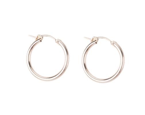 15mm シンプル フープピアス 14K つけっぱなし クリスマス ハロウィン 秋 ギフト