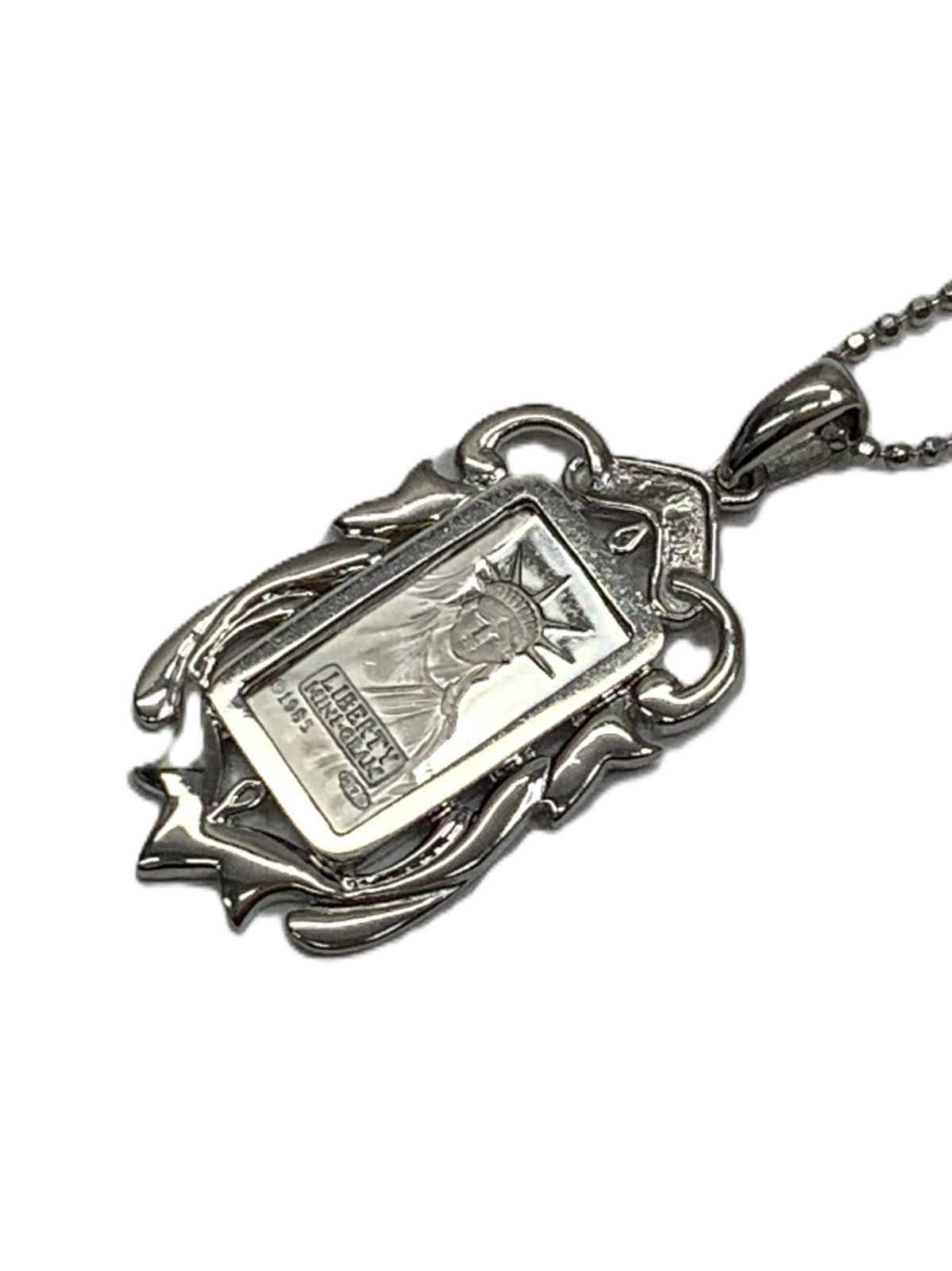 Pt 850 900 PtINGOT ネックレス クレリットスイス プラチナ リバティー 40 cm 8.1 g