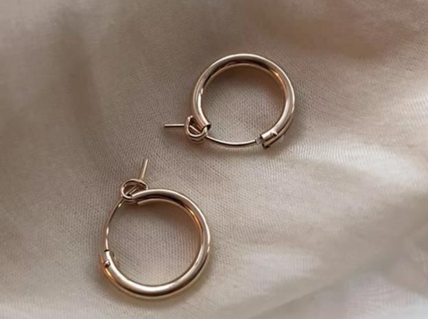 22ｍｍ シンプル フープピアス 14 K つけっぱなし 秋 ギフト