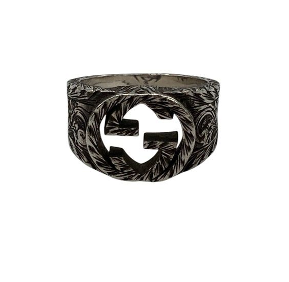 GUCCI グッチ インターロッキングG アラベスク リング SV925 サイズ18号 D4