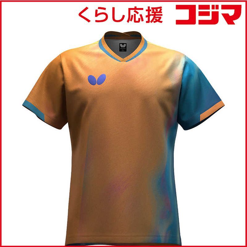 【 新品 未開封 】 バタフライ 卓球用品 Butterfly インフィリア・シャツ [男女兼用 /Sサイズ] オレンジ (返品交換不可) 47220 未使用 送料無料