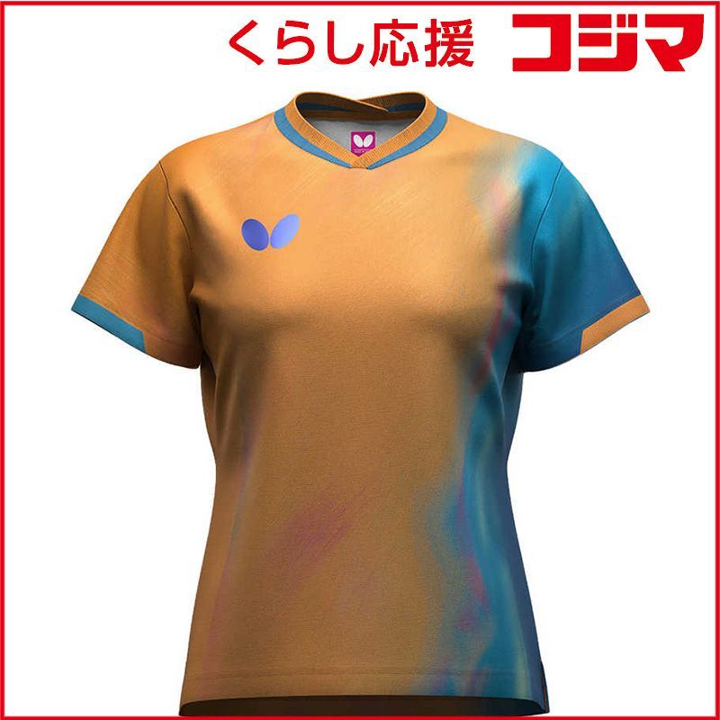 【 新品 未開封 】 バタフライ 卓球用品 Butterfly インフィリア・シャツ [女性用 /XOサイズ] オレンジ (返品交換不可) 47239 未使用 送料無料