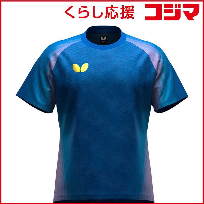 【 新品 未開封 】 バタフライ 卓球用品 Butterfly ジェノーラ・Tシャツ [男女兼用 /Mサイズ] ブルー (返品交換不可) 47240 未使用 送料無料