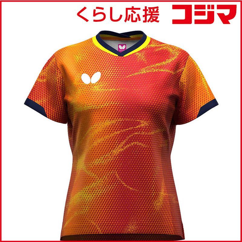 【 新品 未開封 】 バタフライ 卓球用品 Butterfly レディース エリスター12・シャツ・レディース ダージリンレッド S 47149 未使用 送料無料