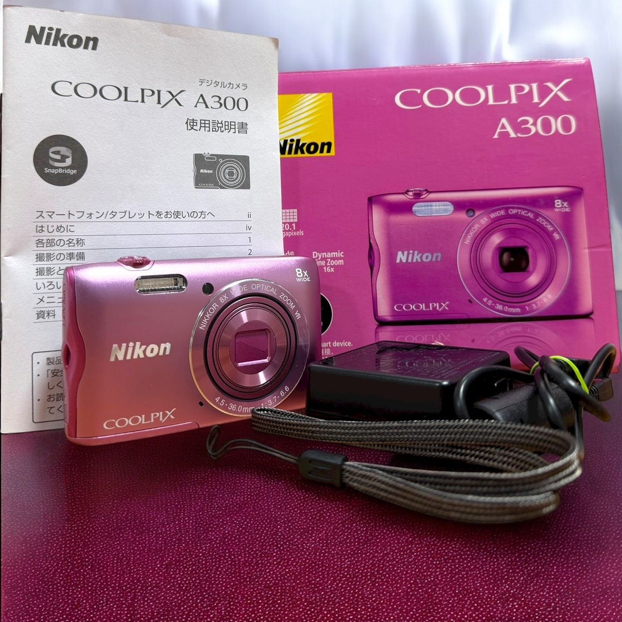 Nikon ニコン COOLPIX クールピクス A300 PK ピンク デジタルカメラ 光学8倍ズーム 2005万画素 元 き