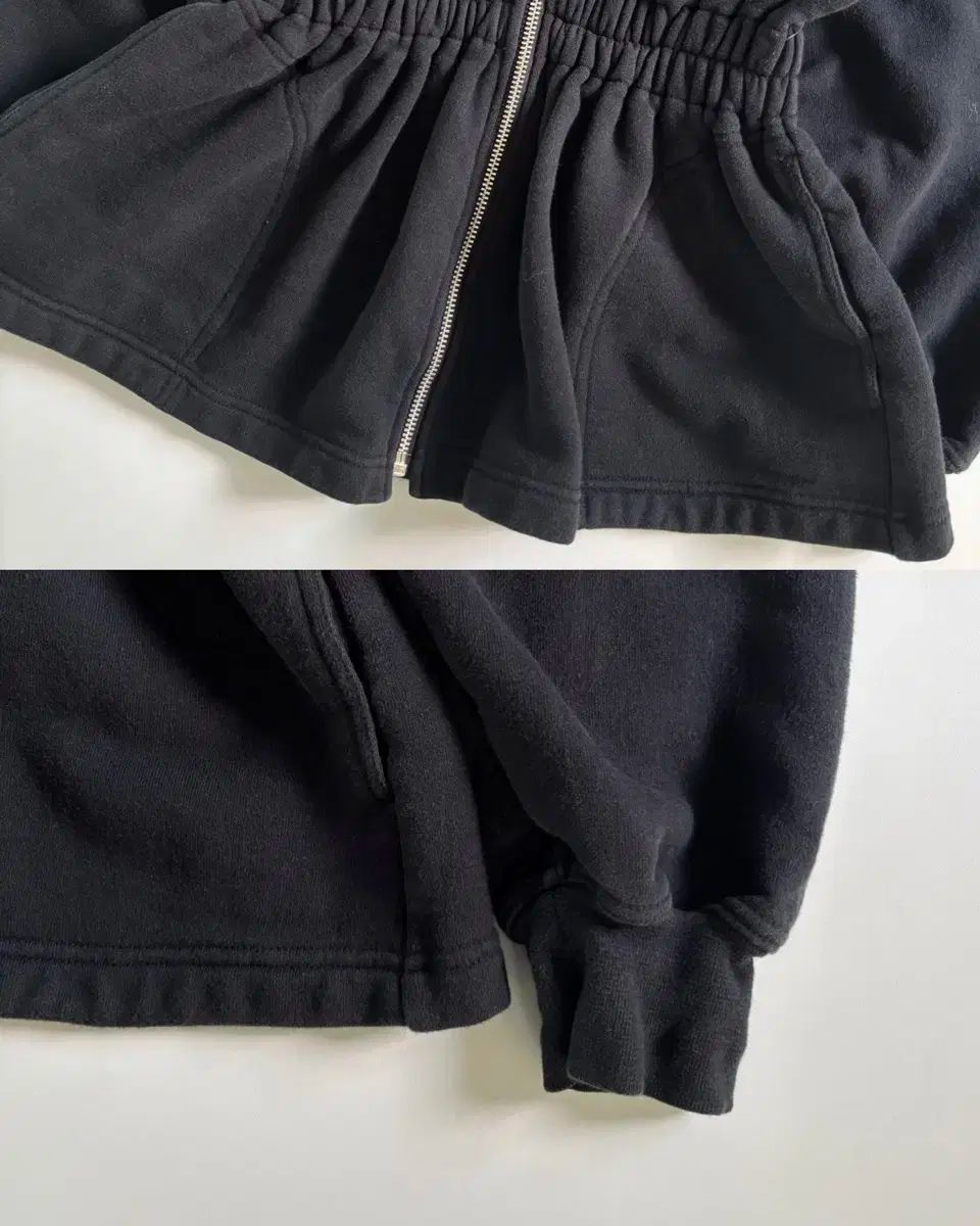 ブラック フードジップアップ