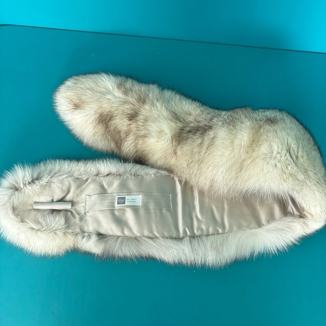 美品】サガフォックス リアルファーショール 白系 成人式 振袖 着物に 