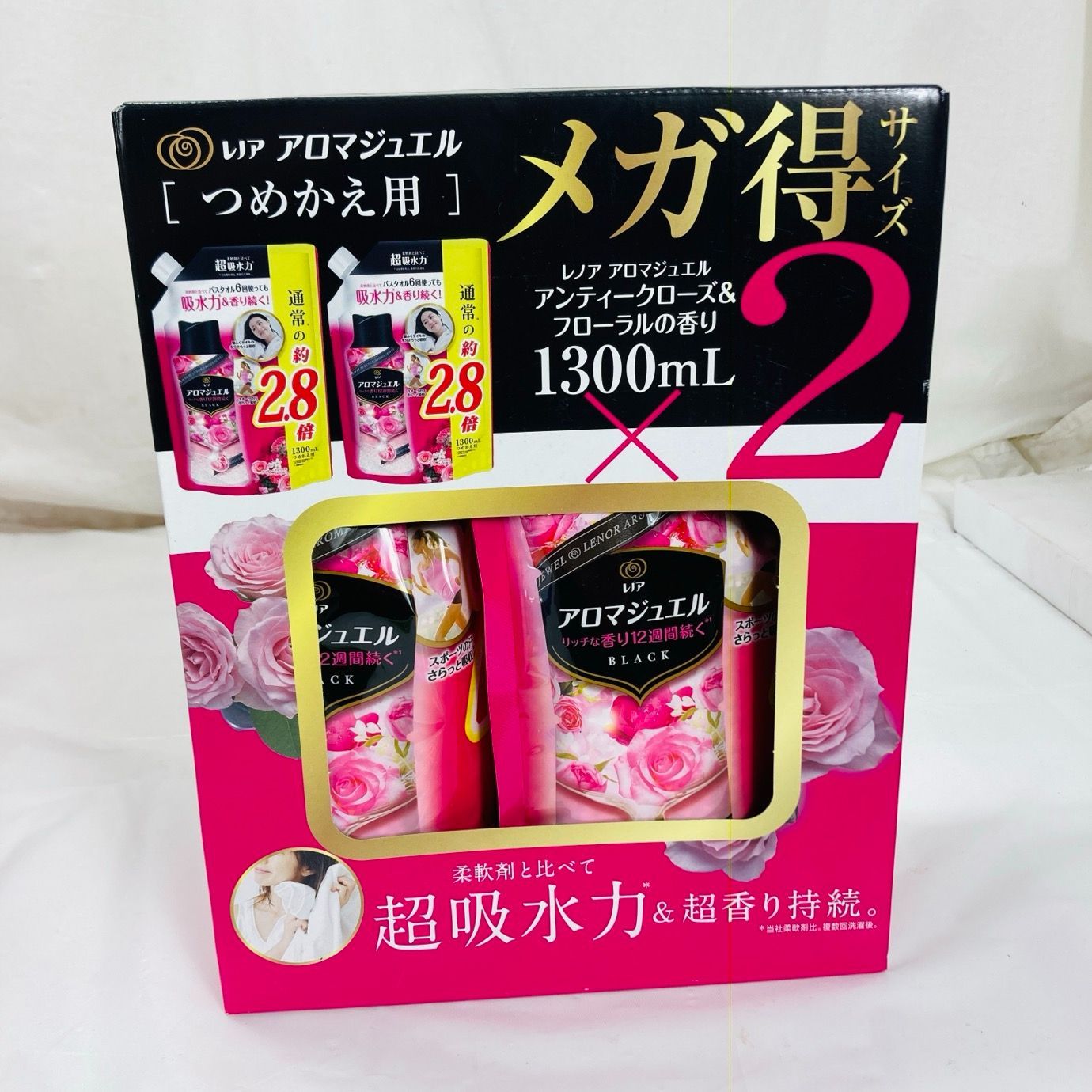 レノア アロマジュエル アンティークローズ-フローラルの香り 1300ml 8本