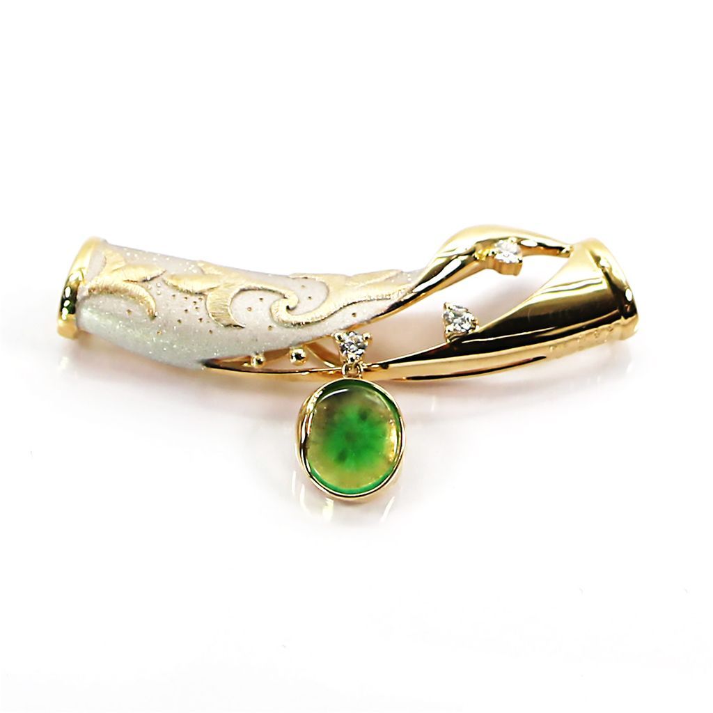 ペンダントトップ 名執佐結里 ナトリサユリ K18 エメラルド 0.92ct ダイヤモンド 0.10ct e25032500901