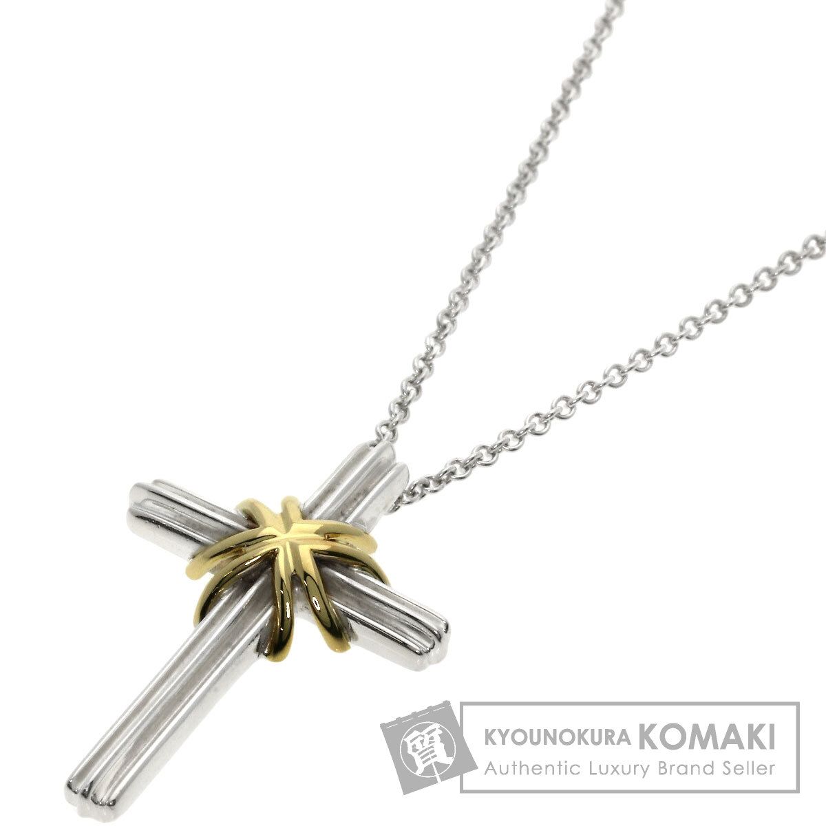TIFFANY&Co. ティファニー シグネチャー クロス ネックレス SV K18YG 