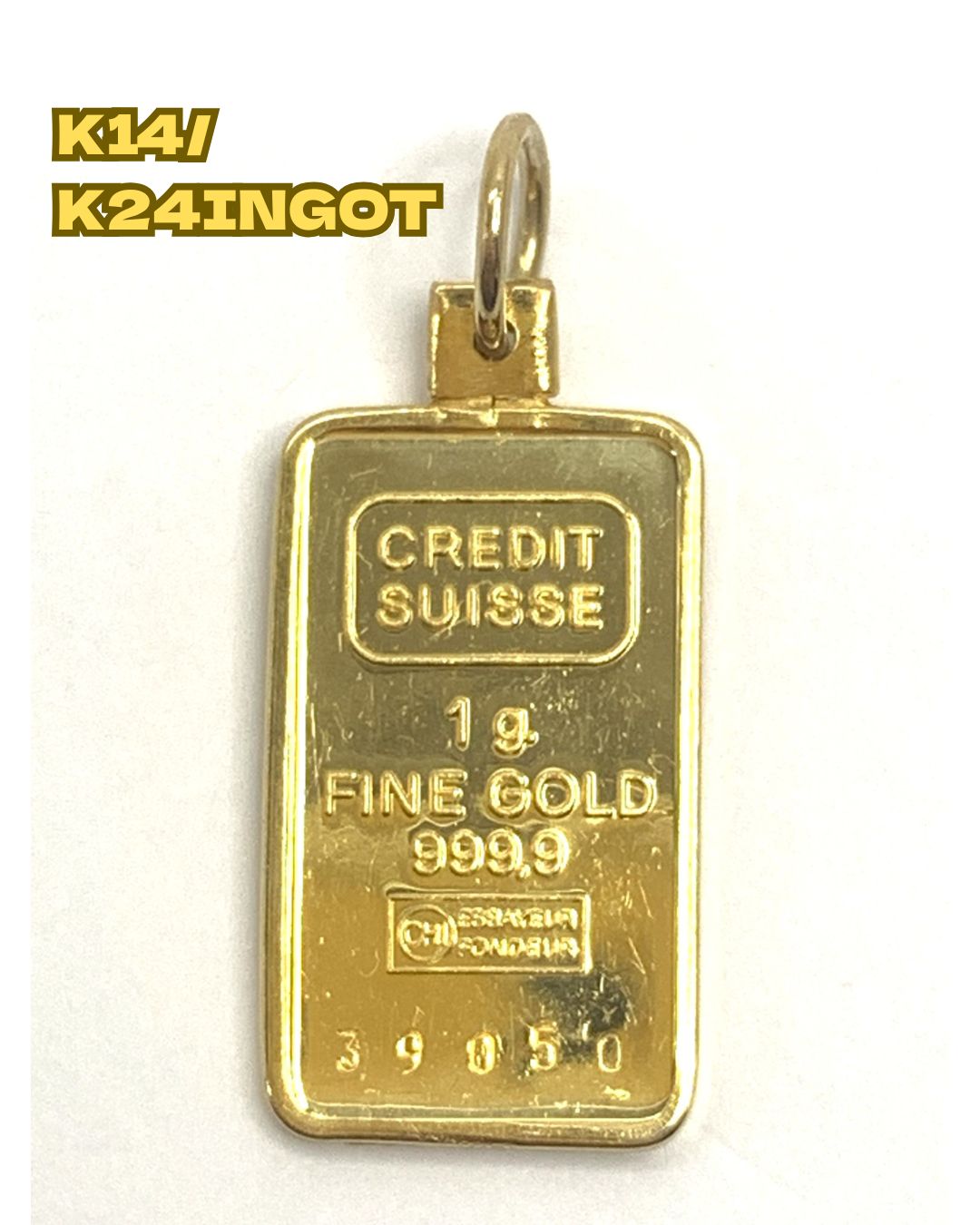K 14枠 ペンダント クレリット スイス 1 g 999.9