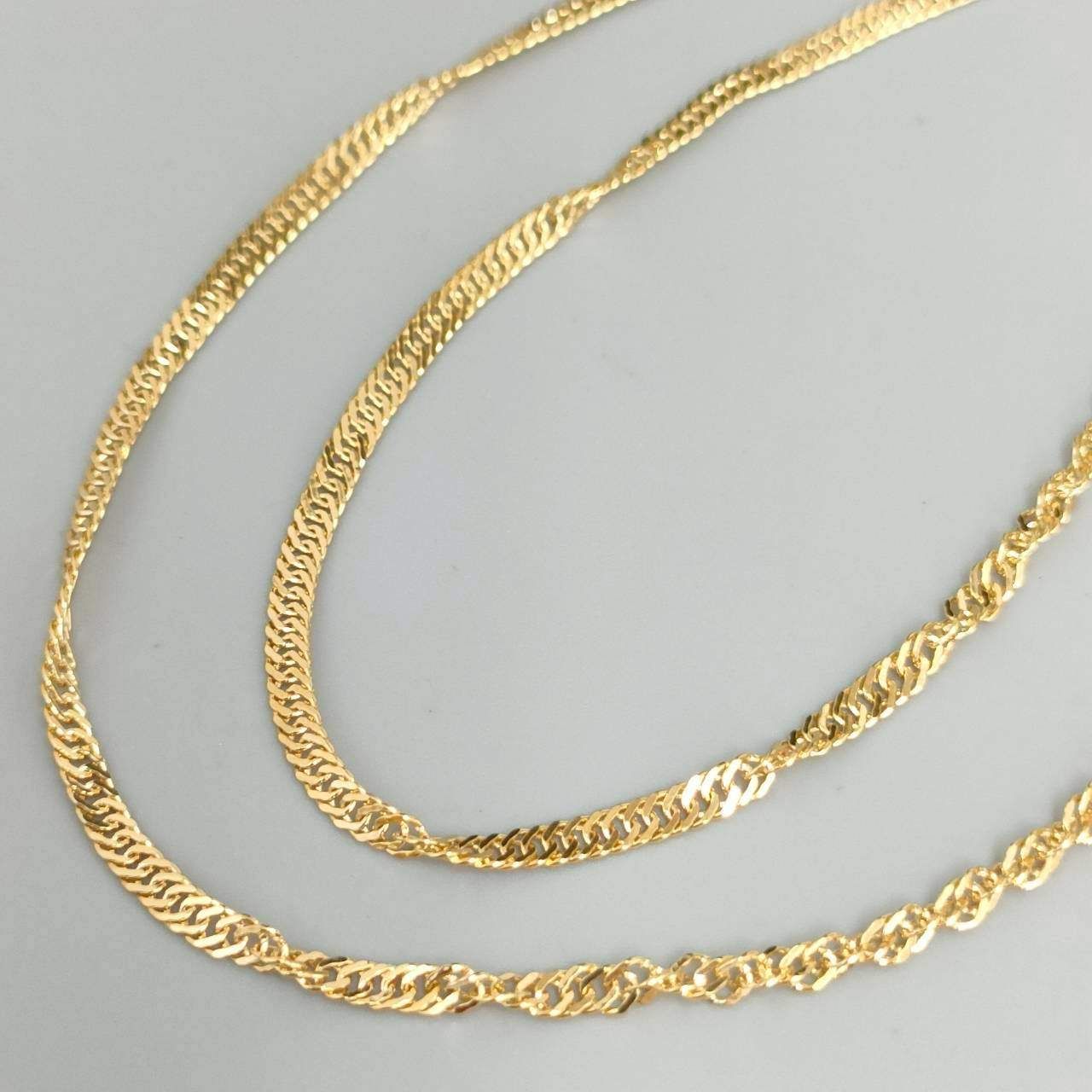 18金 K18 スクリューネックレス メンズ 5.34g 50.5㎝ D363