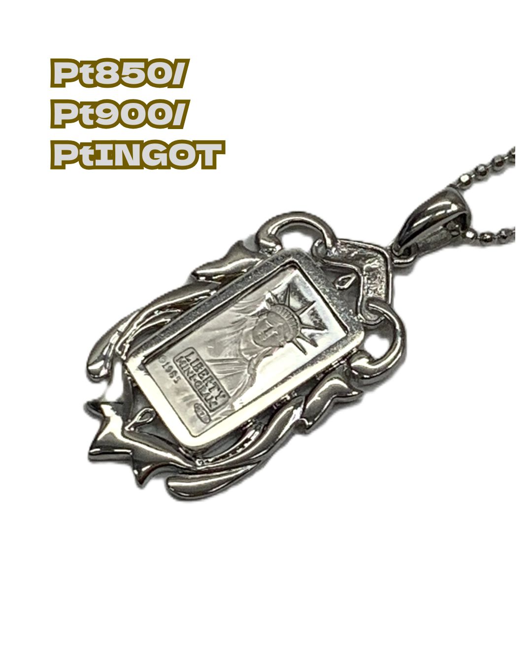 Pt 850 900 PtINGOT ネックレス クレリットスイス プラチナ リバティー 40 cm 8.1 g