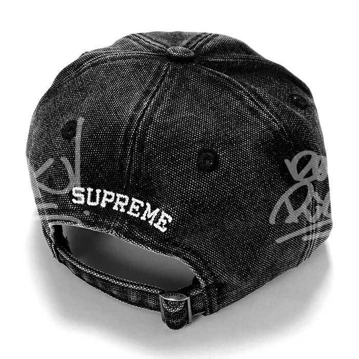 メンズ キャップ ブラック Supreme シュプリーム Pigment Coated Canvas S Logo 6-Panel FW25H85 シュプリームピグメントコーテッドキャンバスSロゴ6パネルキャップ se1106r