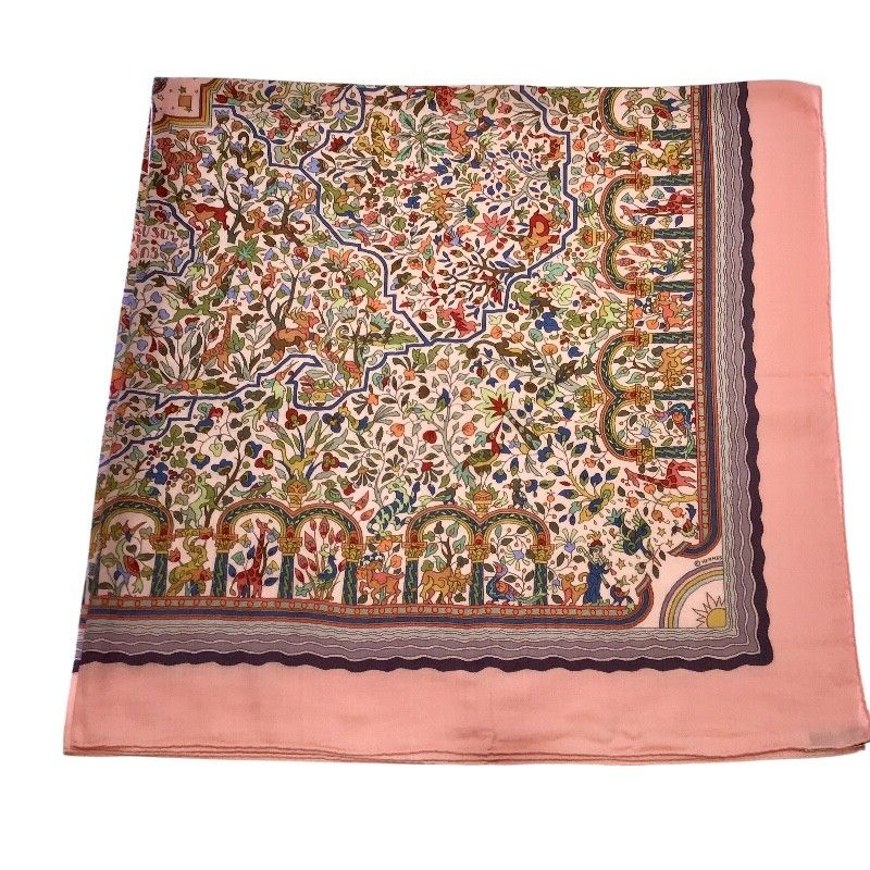 エルメス HERMES カレジュアン140 カシミヤ シルク レディース スカーフ