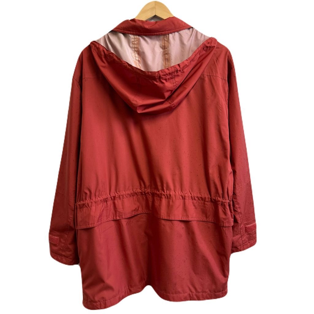 YESSICA アウトドアジャケット フード付き マウンテンパーカー フルジップ ポケット付き エンジ 赤系 No.L105