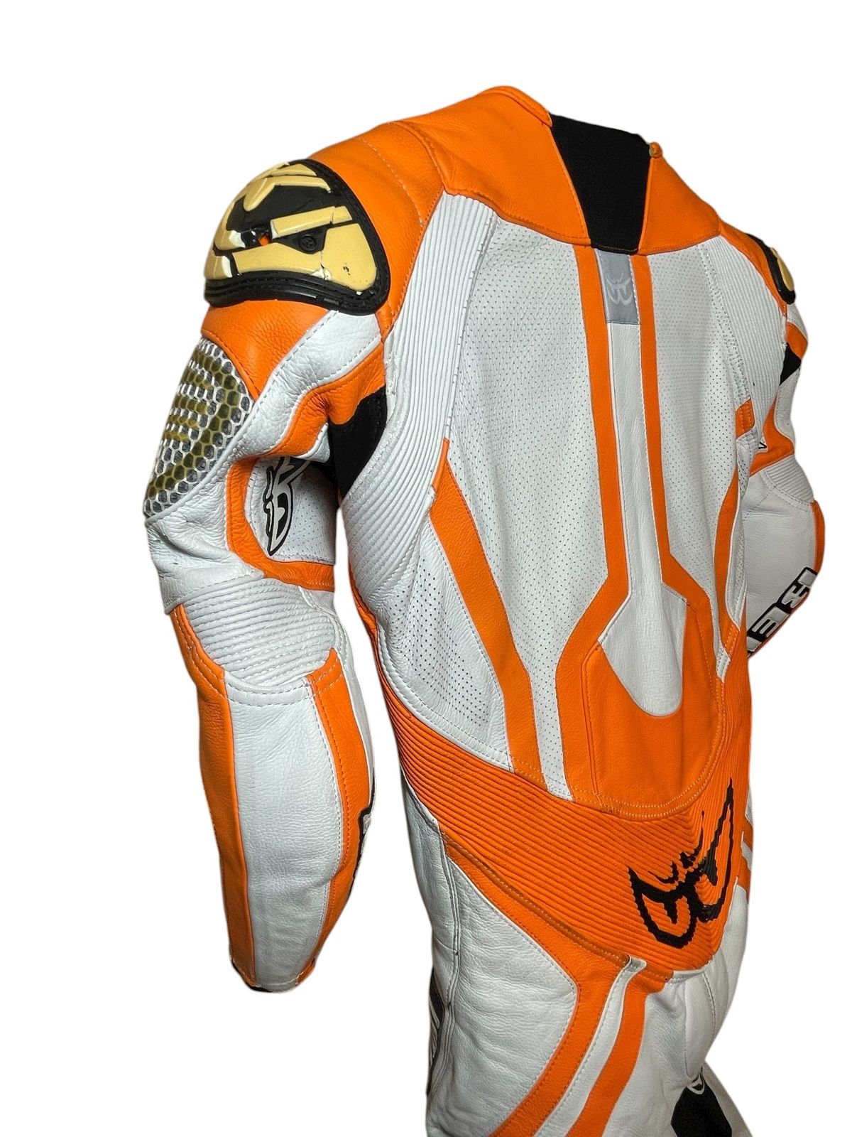 ベリック Berik レーシングスーツ Mサイズ ツナギ MFJ　黒/オレンジ MFJ公認 BERIK ベリック SuperMotard レーシングスーツ 皮ツナギ M