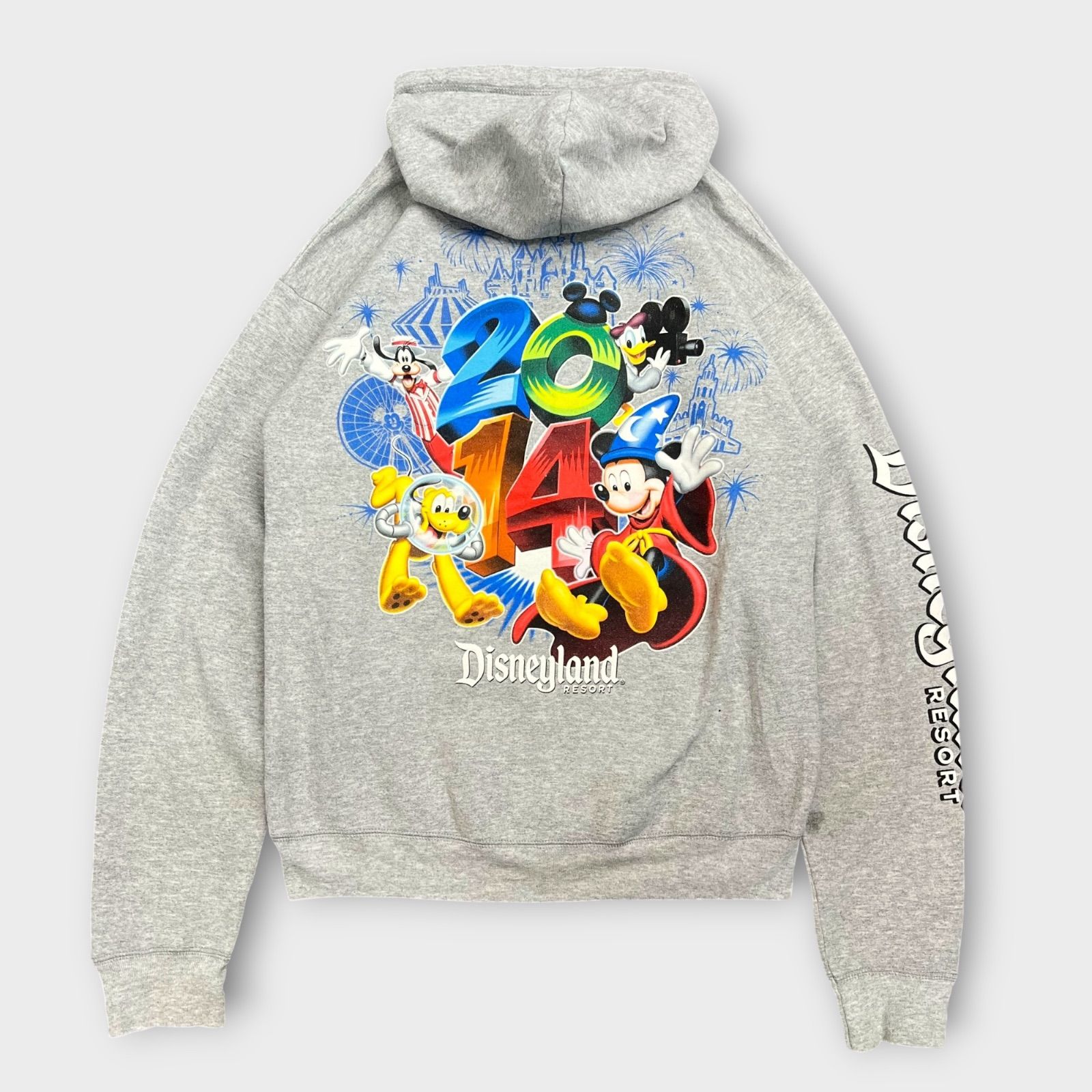 Hanes Disney ヴィンテージ ジップパーカー グレー Sサイズ Walt 