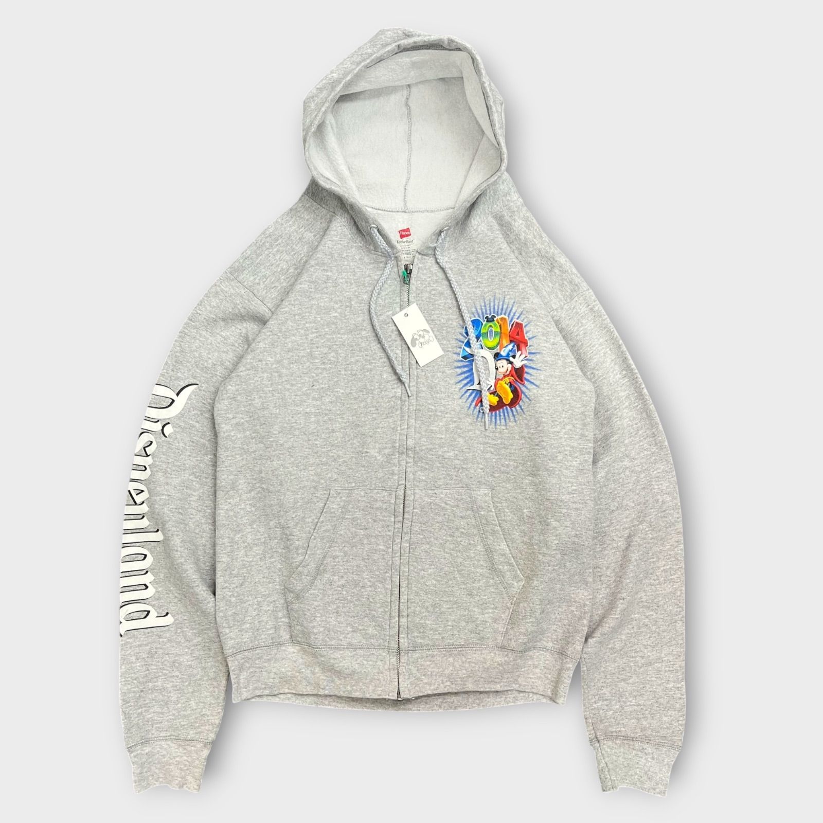 Hanes Disney ヴィンテージ ジップパーカー グレー Sサイズ Walt 