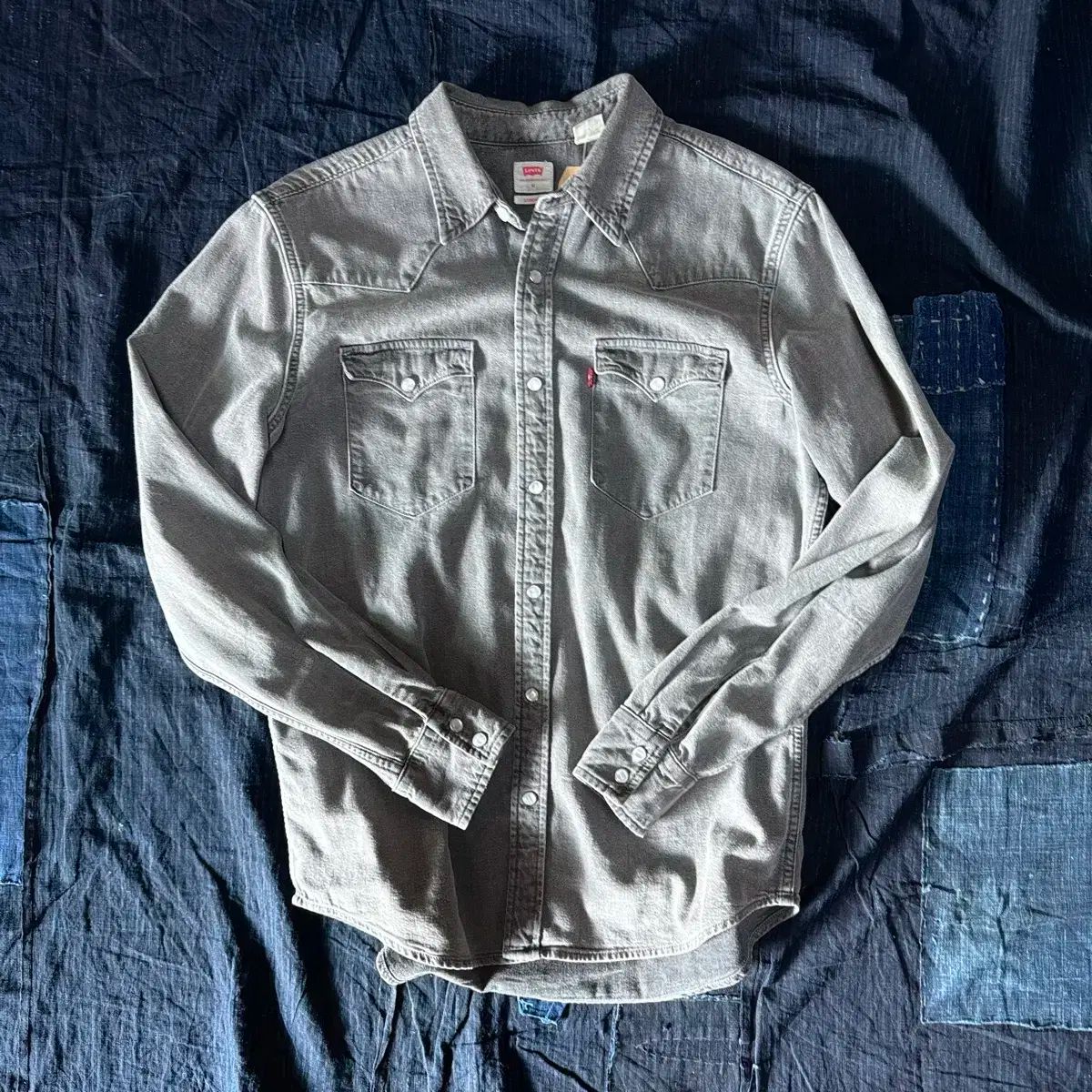 リーバイス ブラックデニム デニム ウェスタン シャツ M