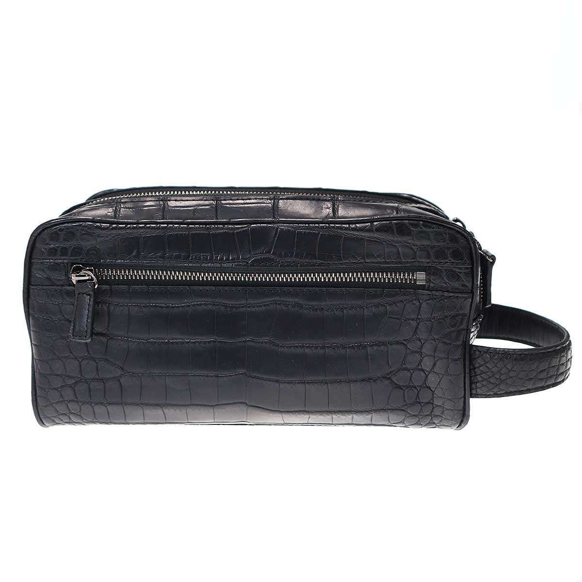 THE LAST ART PROJECT ザ ラストアートプロダクション CROCO SMART CLUTCH BAG ナイルクロコダイルレザー クラッチバッグ ブラック