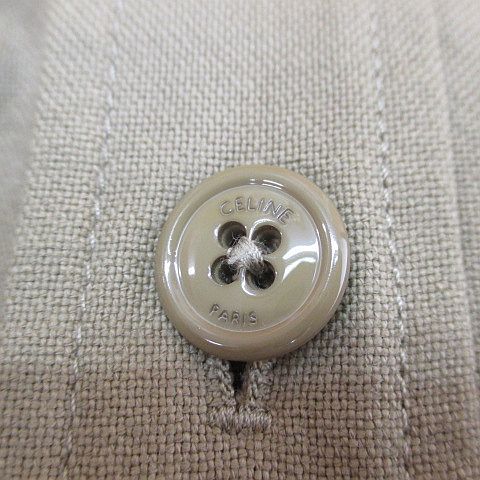 セリーヌ CELINE 2W172427I コットンリネンアビエータージャケット ショート丈 S ベージュ系 イタリア製 無地 ブルゾン MERCADOAVALIA_COM_BR